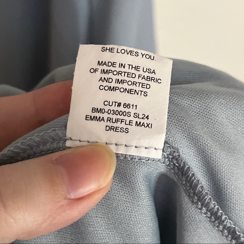 Show Me Your Mumu Blue Maxi Dress Emma Bridesmaid Steel Blue Chiffon Sz Xs - Picture 9 of 13